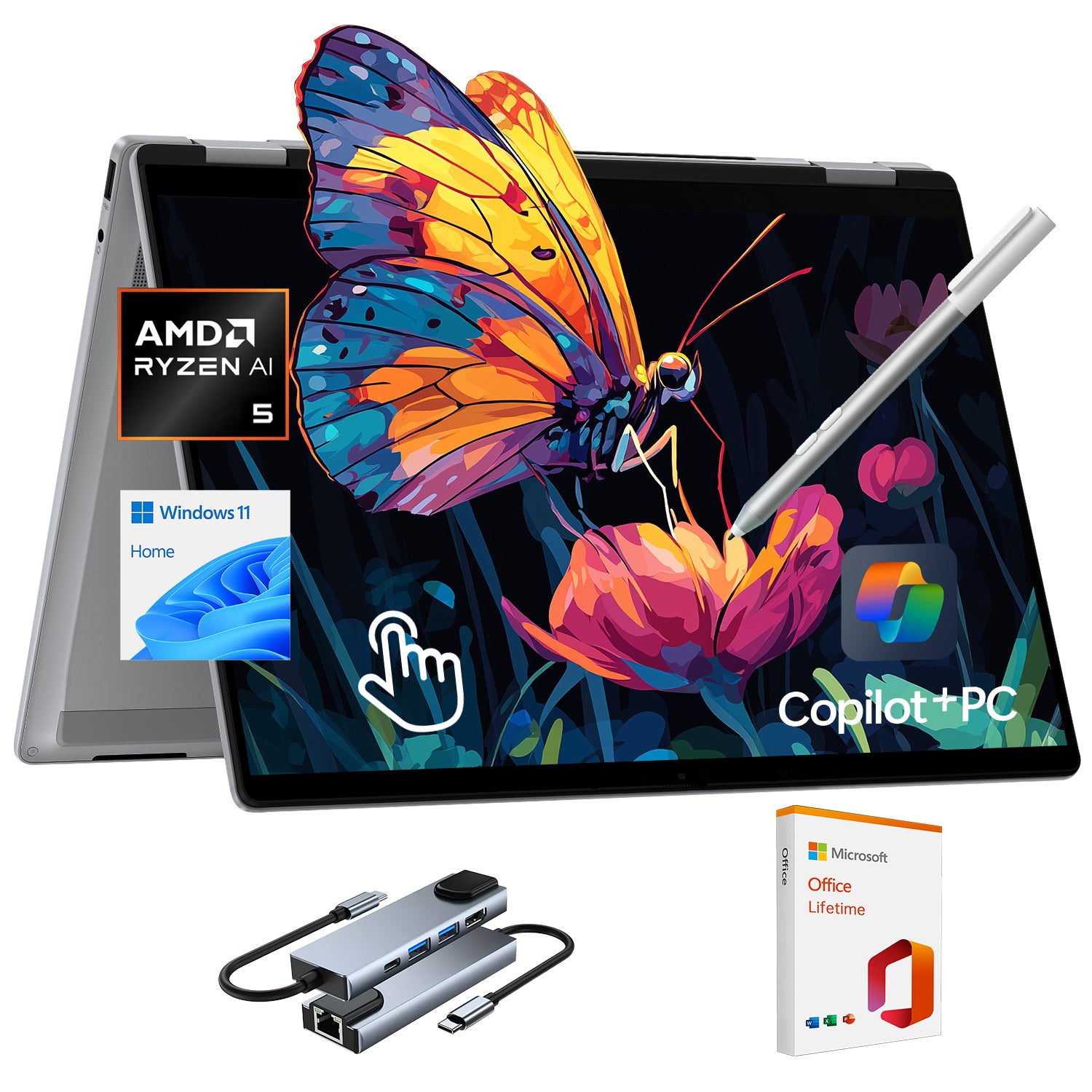 HP OmniBook X Flip Copilot+ PC Laptop Computer, 2-in-1 16 HP OmniBook X Flip Copilot+ PC Laptop Computer, 2-in-1 16